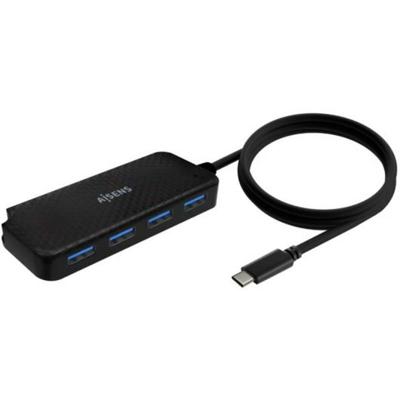AISENS - A109-0716 - Hub USB 3.1 USB-C, USB-C/M-4XType A/H, zwart, 60 cm