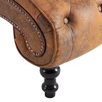 Chaise longue kunstsude bruin - thumbnail