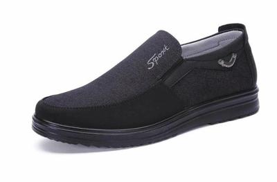 Low-cut Business Casual zachte zolen platte schoenen voor mannen schoenmaat: 45 (zwart)