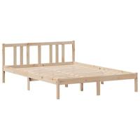 Bed met boekenkast zonder matras massief grenenhout 135x190 cm - thumbnail