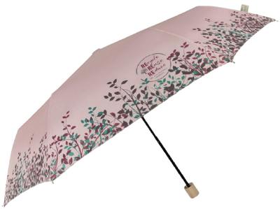 Perletti Paraplu Dames 54 Cm Polyester/hout Roze 2-delig