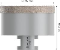 Bosch Accessories Bosch Power Tools 2608587133 Diamantboor droog 75 mm Van diamant voorzien 1 stuk(s) - thumbnail