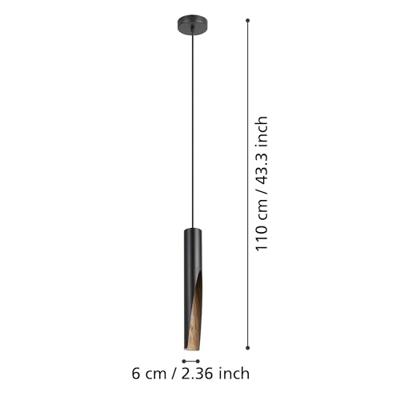 Eglo Cilinder hanglampBarbotto Ø 6cm - 901732 - thumbnail