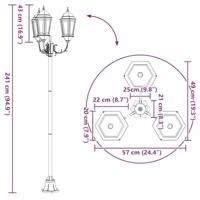 Tuin Lantaarnpaal Wit Aluminium en Glas - thumbnail