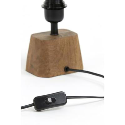 Light & Living Tafellamp 'Kardan' Mangohout, 21cm, kleur Mat Bruin (excl. kap)