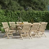 Tuinstoelen inklapbaar 8 st 56x61x89 cm massief teakhout grijs - thumbnail