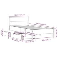 Bedframe zonder matras massief grenenhout wit 140x200 cm - thumbnail