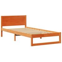 Bedframe met Hoofdeinde Wasbruin 75x190 cm Massief Vurenhout - thumbnail