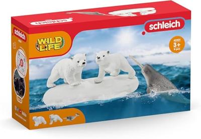 Schleich Wild Life - IJsberen glijfeestje speelfiguur - thumbnail