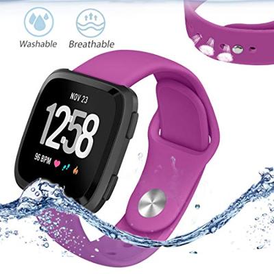 Fitbit Versa 1 / 2 & Lite siliconen bandje - Maat: Large - Paars Fitbit Versa 1 / 2 & Lite siliconen bandje - Maat: Large - Paars
