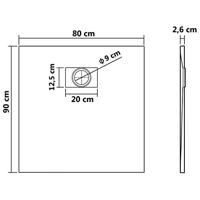 Douchebak 90x80 cm SMC bruin - thumbnail