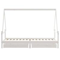 Kinderbedframe met lades 80x200 cm massief grenenhout wit - thumbnail