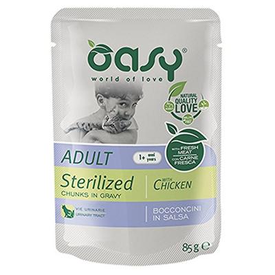 OASY Chunks in gravy Sterilized Chicken - nat kattenvoer - 85g
