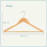 Nordix Kledinghangers Set 48 stuks Hout Kleerhangers - thumbnail