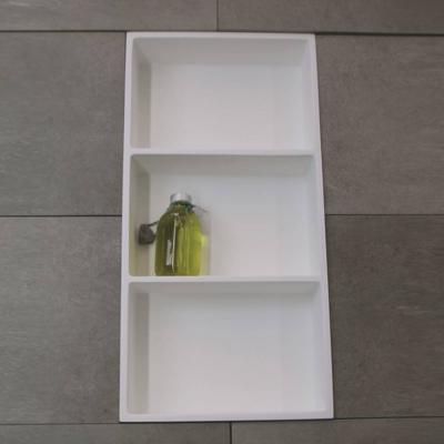 Luca Sanitair Inbouwnis 59.5X29.5X8 cm Met 3 Schappen - Solid Surface Mat Wit Luca Sanitair Inbouwnis 59.5X29.5X8 cm Met 3 Schappen - Solid Surface Mat Wit