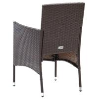 5-delige Tuinset poly rattan en gehard glas bruin - thumbnail