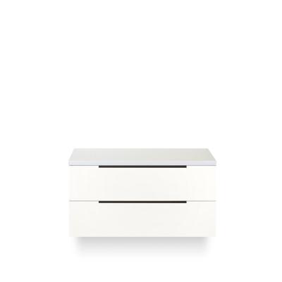 Seville Badmeubelset 100 cm - Wastafel Blad Wit Hoogglans Edge greep