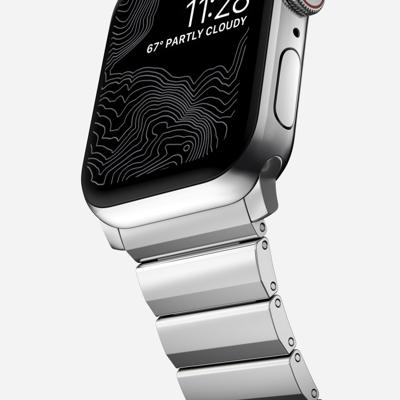 Nomad stainless steel Apple Watch 42mm / 44mm / 45mm / 49mm zilver