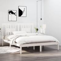 Bedframe massief grenenhout wit 140x200 cm - thumbnail