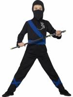 Ninja assasin pakje kind zwart/blauw - thumbnail