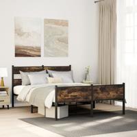 Bedframe zonder matras hout gerookt eikenkleurig 137x190 cm - thumbnail