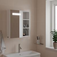Badkamerkast met spiegel en LED 45x13x52 cm wit - thumbnail