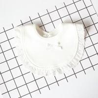 3 stuks pasgeboren Lace Bow baby slabbetjes Infant speeksel handdoeken (wit) - thumbnail