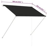 VidaXL Luifel uittrekbaar 100x150 cm antraciet - thumbnail