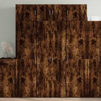 Opbergkast 70x42,5x225 cm bewerkt hout gerookt eikenkleur - thumbnail