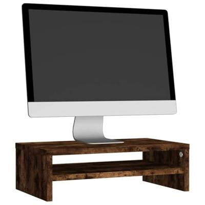 Monitorstandaard 42x24x13 cm bewerkt hout gerookt eikenkleurig - thumbnail