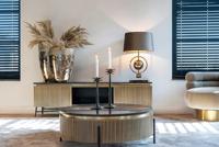 Richmond Ronde Salontafel 'Ironville' Ø90cm, goud / zwart marmer - thumbnail