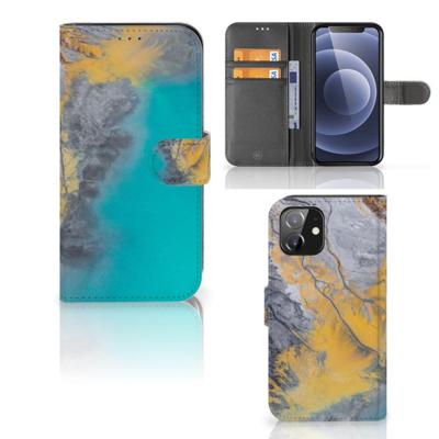 iPhone 12 | 12 Pro (6.1") | Bookcase | Marble Blue Gold