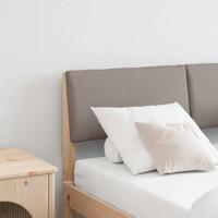 Gestoffeerd hoofdbord Taupe 120 cm Massief grenenhout - thumbnail