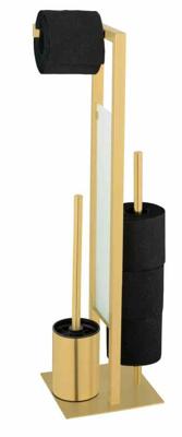Wenko Toiletrolhouder met toiletborstel Rivalta Gold Wenko Toiletrolhouder met toiletborstel Rivalta Gold
