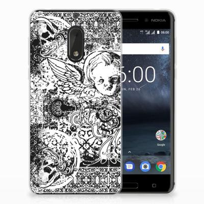 Silicone Back Case Nokia 6 Skulls Angel
