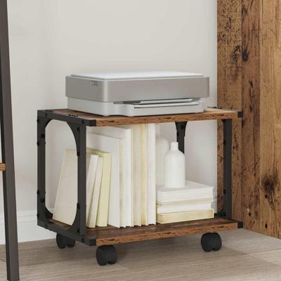 VidaXL Printerstand oud hout 41 x 28 x 33.5 cm bewerkt hout