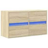 Tv-wandmeubel met LED-verlichting 80x31x45 cm sonoma eikenkleur - thumbnail