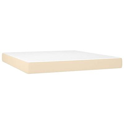 Boxspring met matras stof crèmekleurig 180x200 cm
