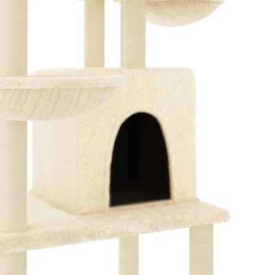 VidaXL Kattenmeubel met sisal krabpalen 180 cm crèmekleurig