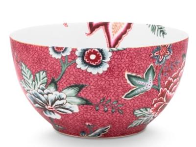 Pip Studio Flower Festival Kom Donkerroze 15 cm
