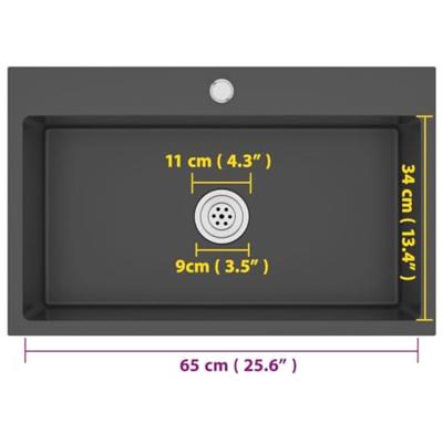 VidaXL Gootsteen handgemaakt roestvrij staal zwart