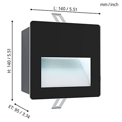 Eglo Led inbouwlampAracena Square Downlight zwart - 99574 Eglo Led inbouwlampAracena Square Downlight zwart - 99574