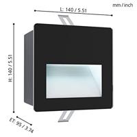 Eglo Led inbouwlampAracena Square Downlight zwart - 99574 - thumbnail