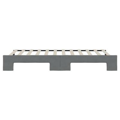 Slaapbank met onderschuifbed 90x200 cm stof donkergrijs