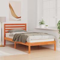Bedframe met hoofdeinde Wasbruin 90 x 190 cm Massief grenenhout - thumbnail
