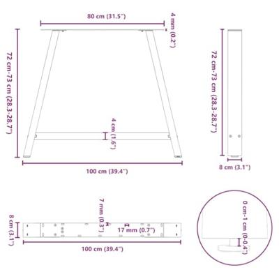 Salontafelpoten 2 st A-vormig 100x(72-73) cm staal antraciet Salontafelpoten 2 st A-vormig 100x(72-73) cm staal antraciet