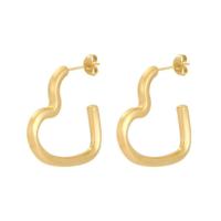 Open hartjes Oorbellen Goud - thumbnail