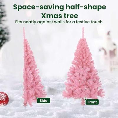 VidaXL Kunstmatig voorverlicht kerstboom met 150 led roze 120 cm pvc