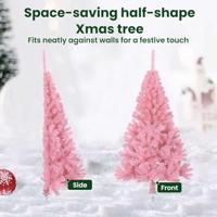 VidaXL Kunstmatig voorverlicht kerstboom met 150 led roze 120 cm pvc - thumbnail