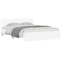 Bedframe met hoofdeinde en LED-verlichting wit 160x200 cm - thumbnail